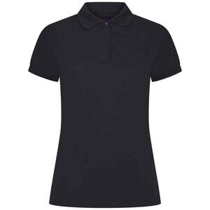 Henbury Womens/Ladies Pique Polo Shirt / Navy